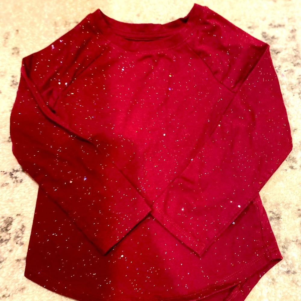 Cat & Jack maroon glitter shirt